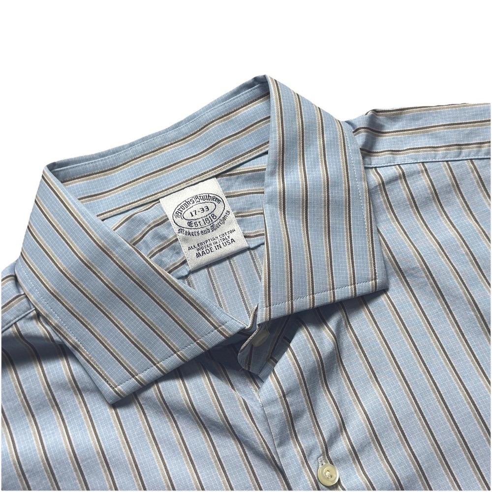 Brooks Brothers Makers And Merchants Shirt Mens Size 17-33 Made In USA Striped